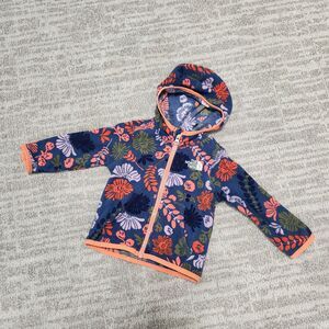The North Face toddler girls floral fleece hoodie jacket size 6-12 months